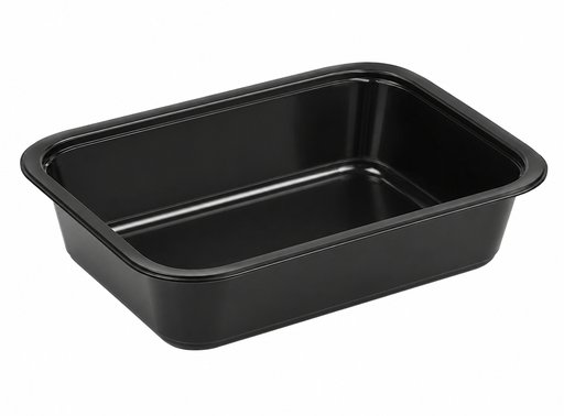 [905.CPP187F-55/NIR/B] PP Barquette NOIRE, lisse, 1419-55, 187x137x55, 1072 pcs/b, 6432 pcs/p, €/1000